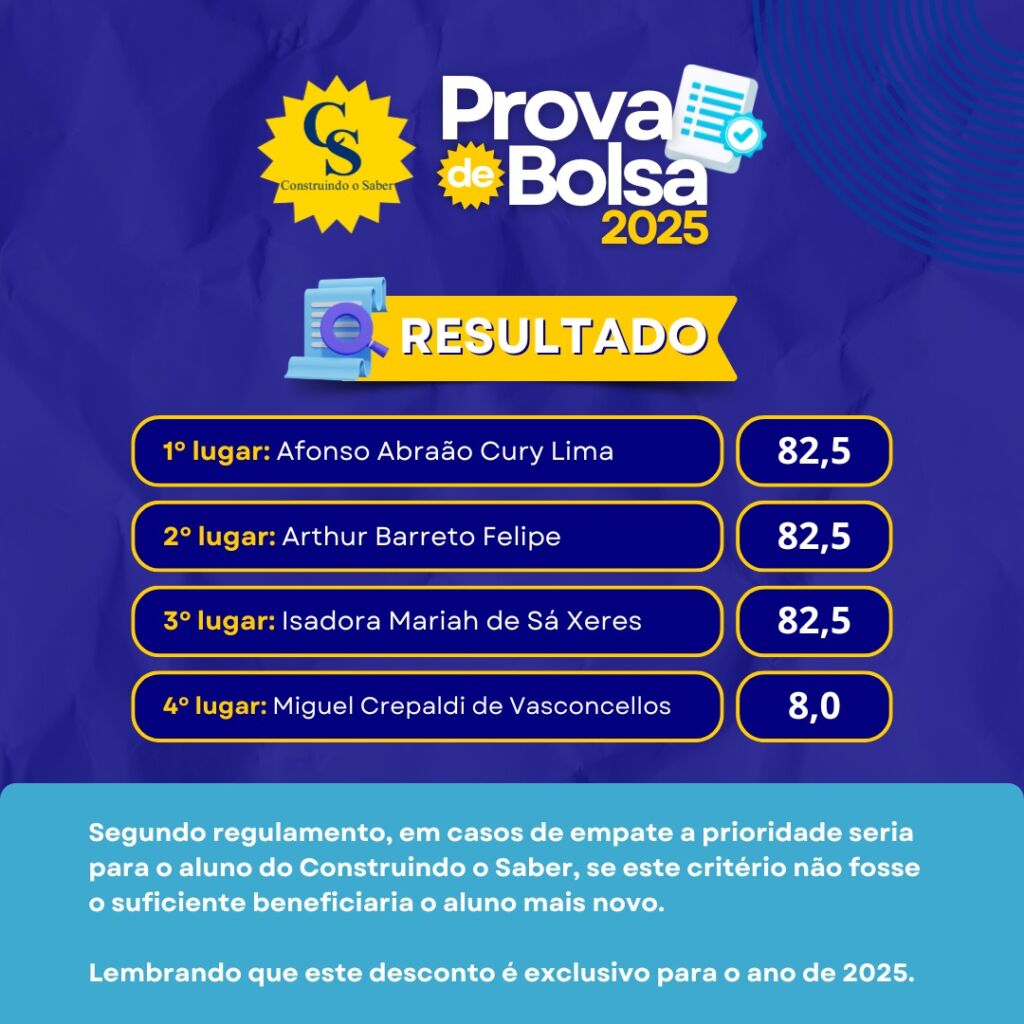 Prova de Bolsa - Centro Educacional Construindo o Saber